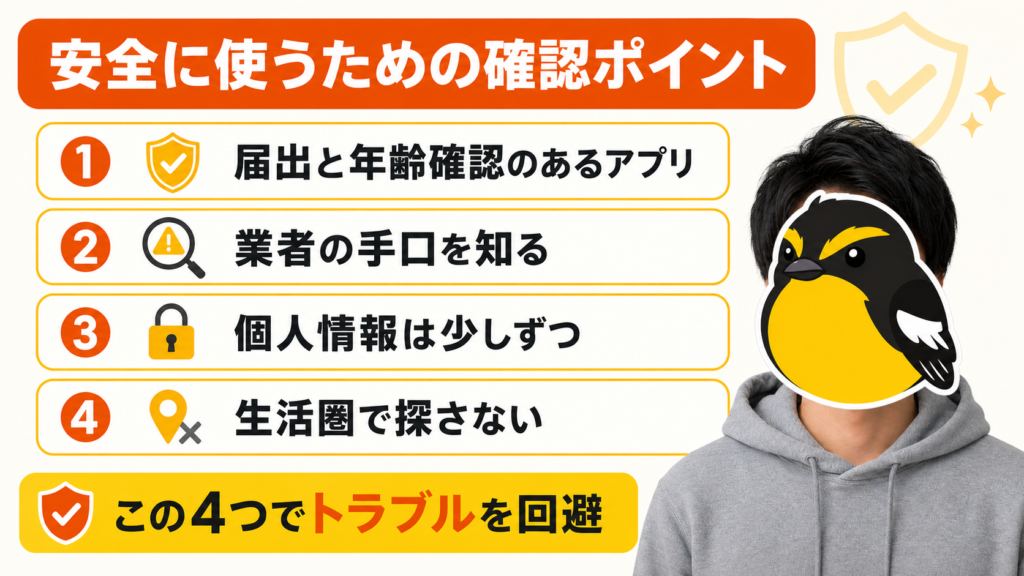 セフレアプリを安全に使うための確認ポイント
